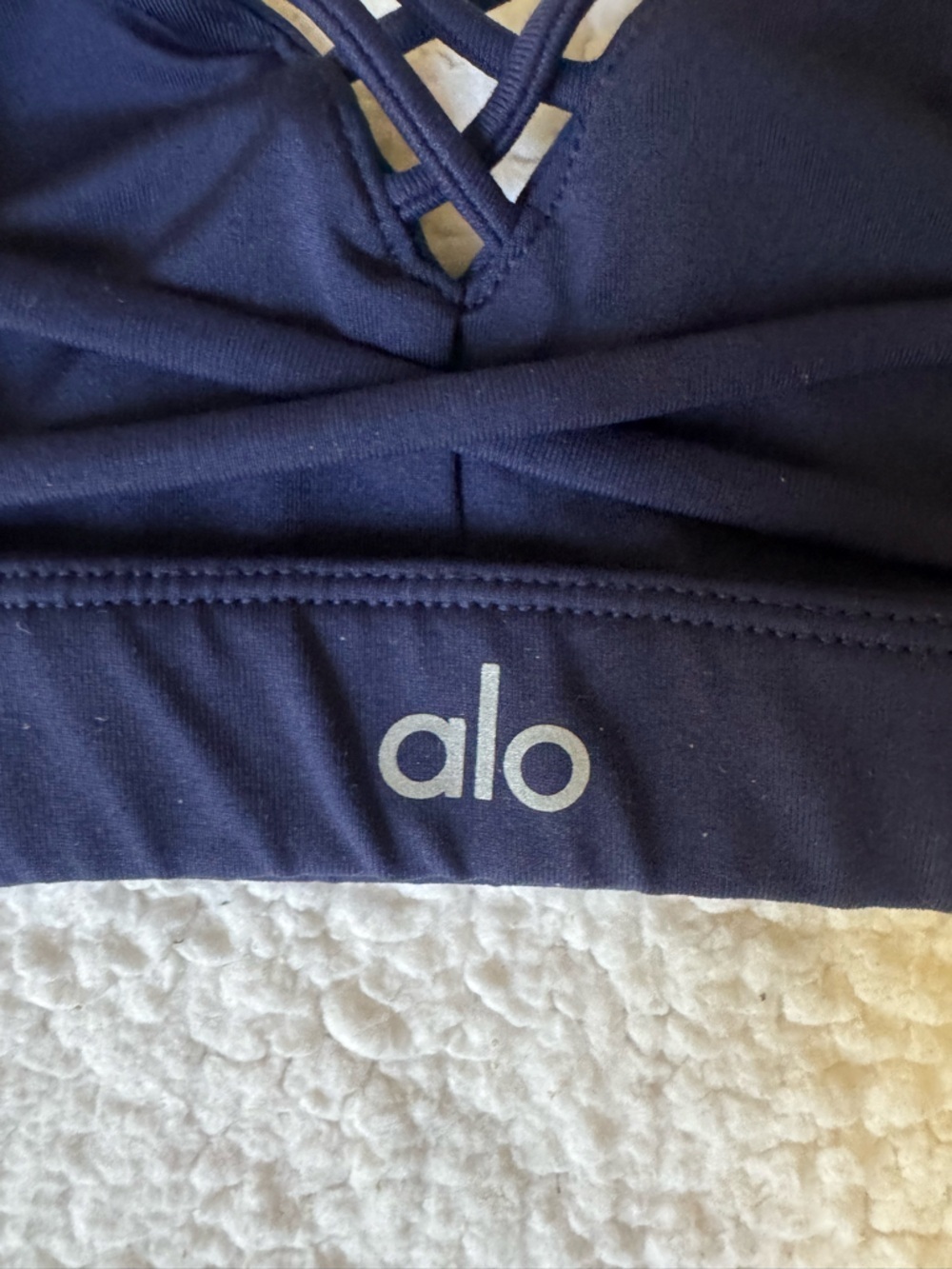 Alo Yoga Sports Bra Size Small 274096 Women's Interlace Rich Navy - Picture 6 of 9